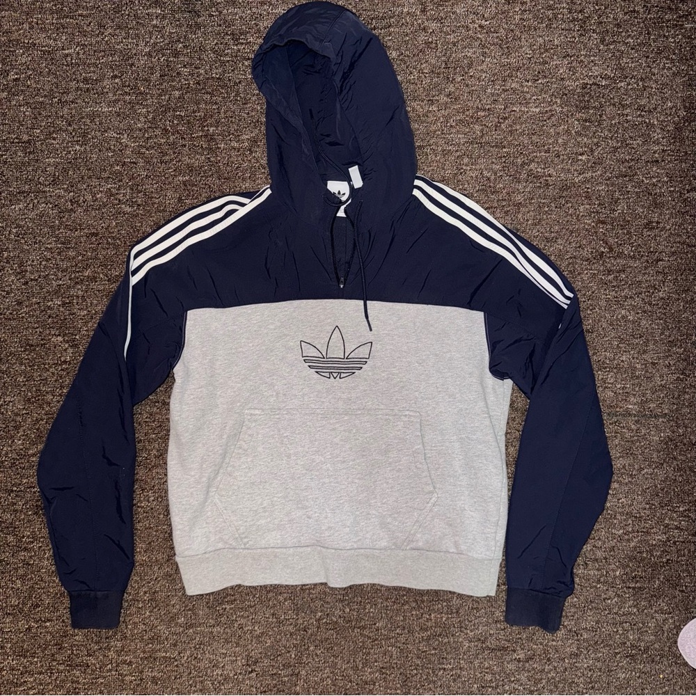 Adidas Two Tone Hoodie Quarter Zip